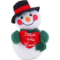PL85875 (2) PLUSH SHARE HIS LIGHT & LOVE SNOWMEN